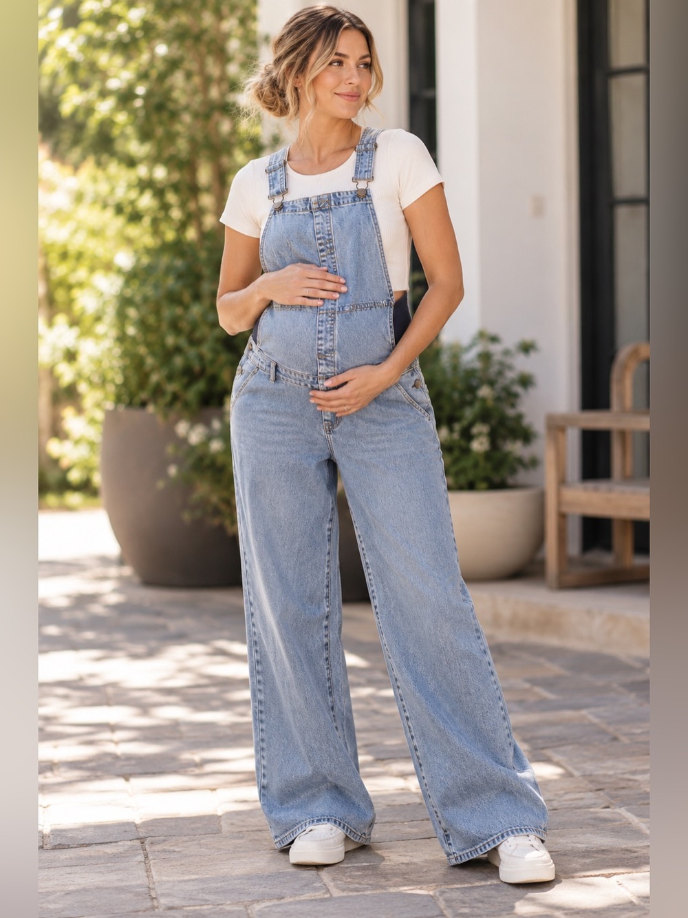 Isabel Maternity Denim Overalls - Size 10 - NWT